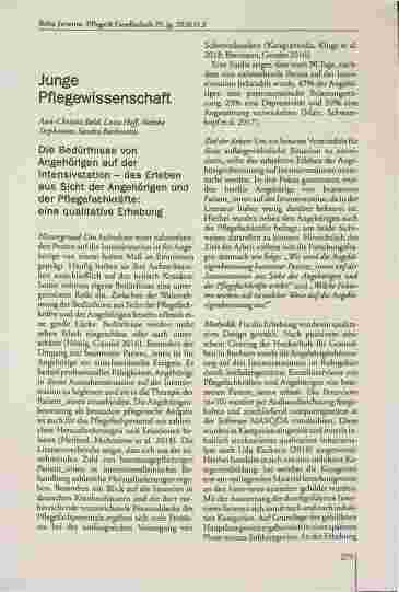 Vorschauseite 1: Junge Pflegewissenschaft