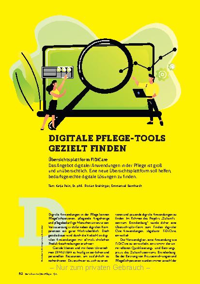 Vorschauseite 1: Digitale Pflege-Tools gezielt finden