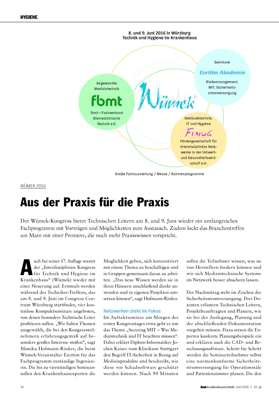 Vorschauseite 1: Wümek 2016: Aus der Praxis für die Praxis