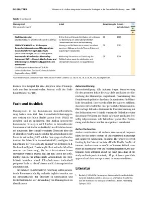 Vorschauseite 6: Aufbau integrierter kommunaler Strategien in der Gesundheitsförderung – Eine Studie zur Identifikation von Planungstools