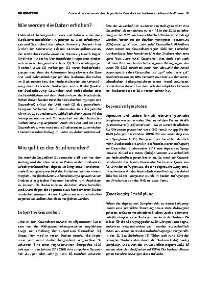 Vorschauseite 2: Was wissen wir über die psychische Gesundheit von Studierenden in Deutschland?