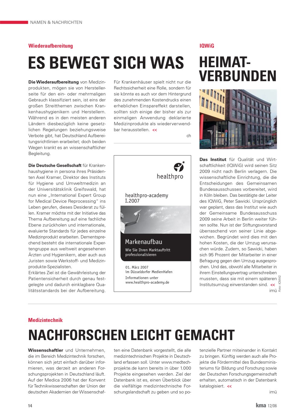 Vorschauseite 1: Es bewegt sich was