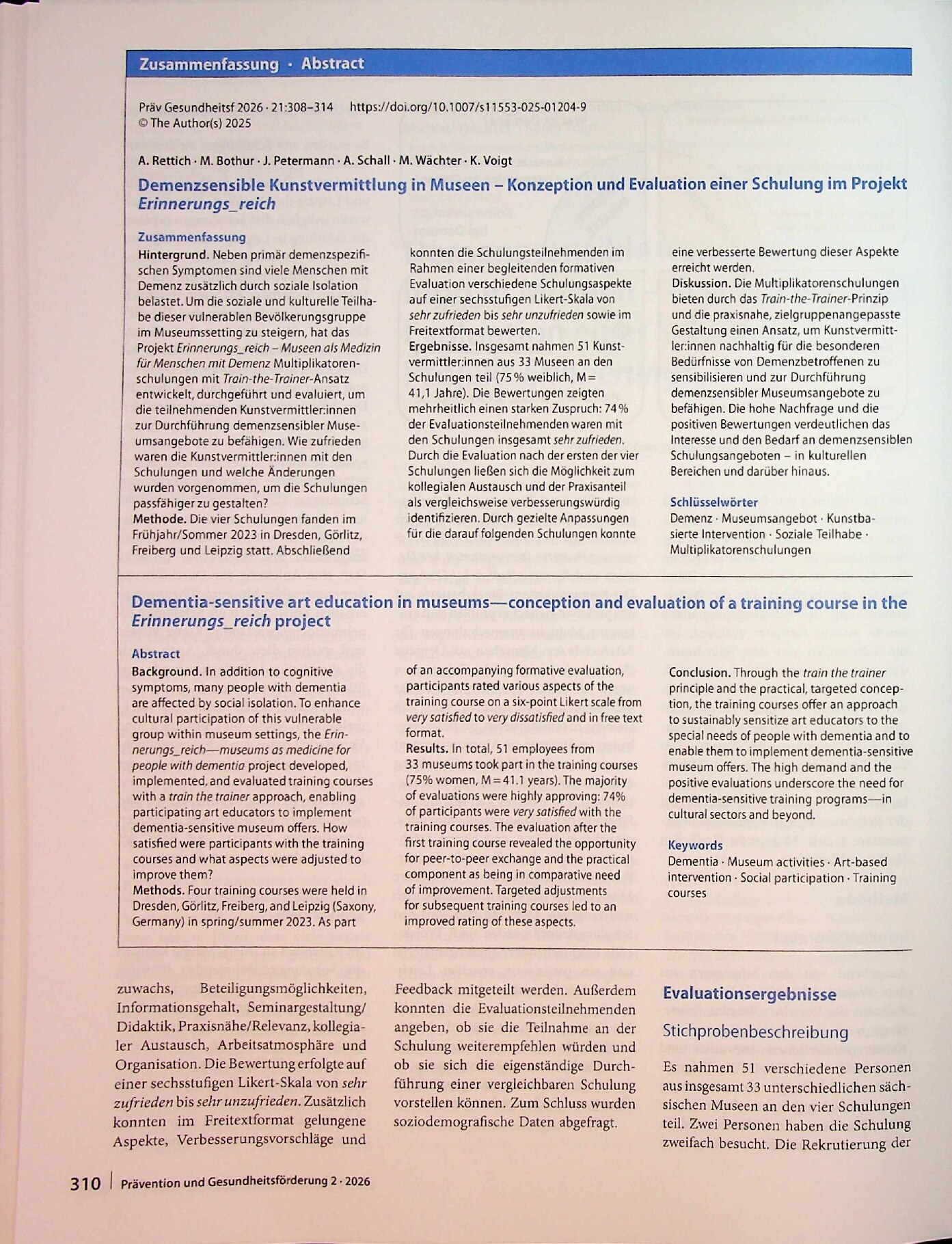 Vorschauseite 3: Demenzsensible Kunstvermittlung in Museen – Konzeption und Evaluation einer Schulung im Projekt Erinnerungs_reich