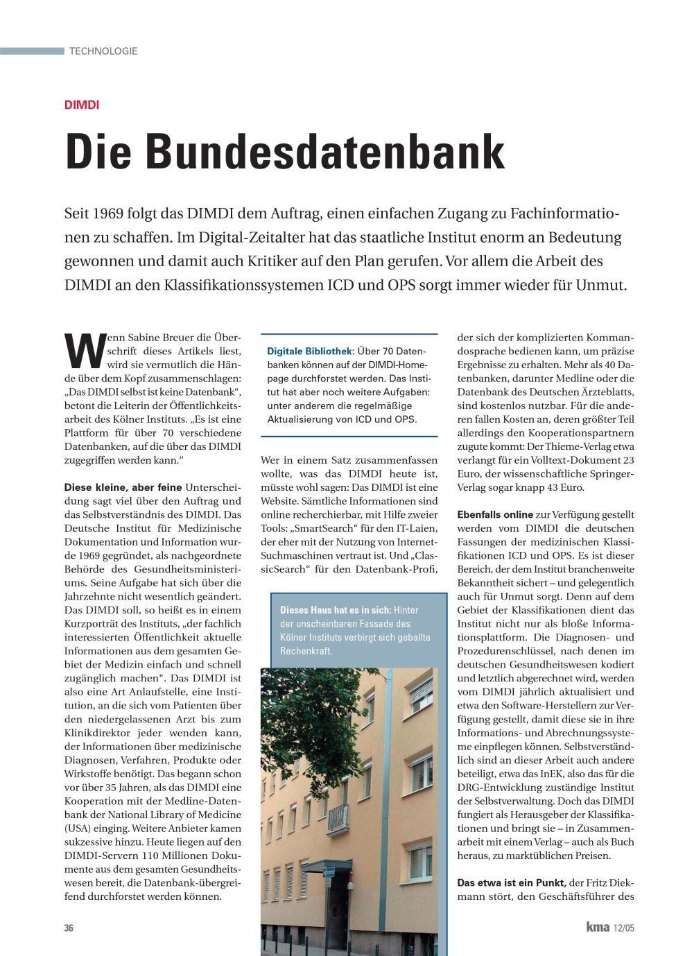 Vorschauseite 1: Die Bundesdatenbank