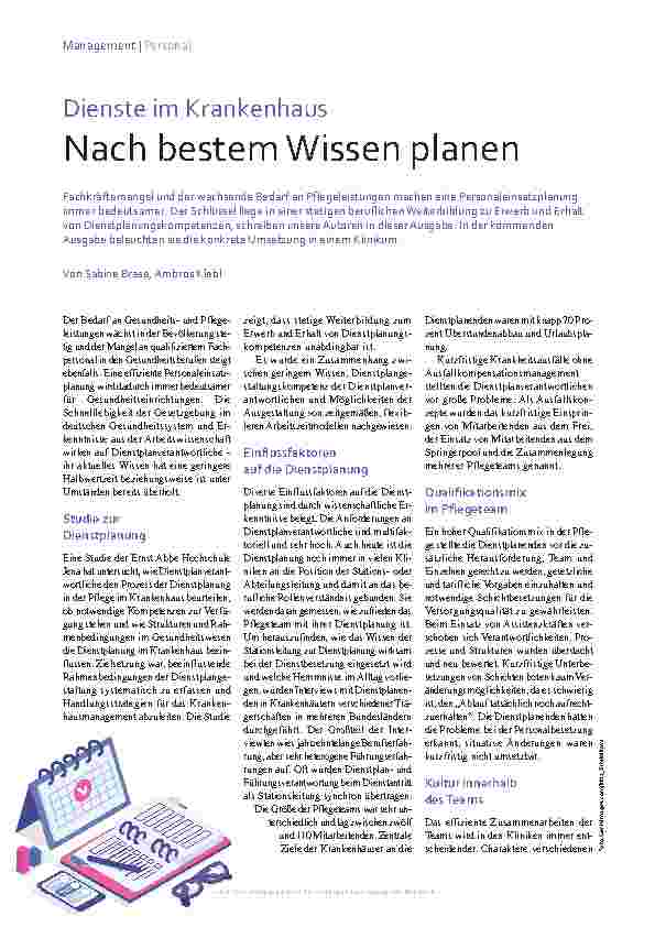 Vorschauseite 1: Dienste im Krankenhaus nach bestem Wissen planen