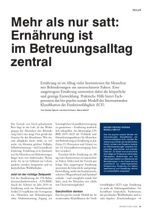 Vorschauseite 1: Mehr als nur satt: Ernährung ist im Betreuungs alltag zentral
