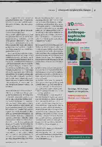 Vorschauseite 2: Integrative Medizin in der Hausarztpraxis. Ein Gespräch mit Dr. Frank Meyer und Dr. Simona Kocher
