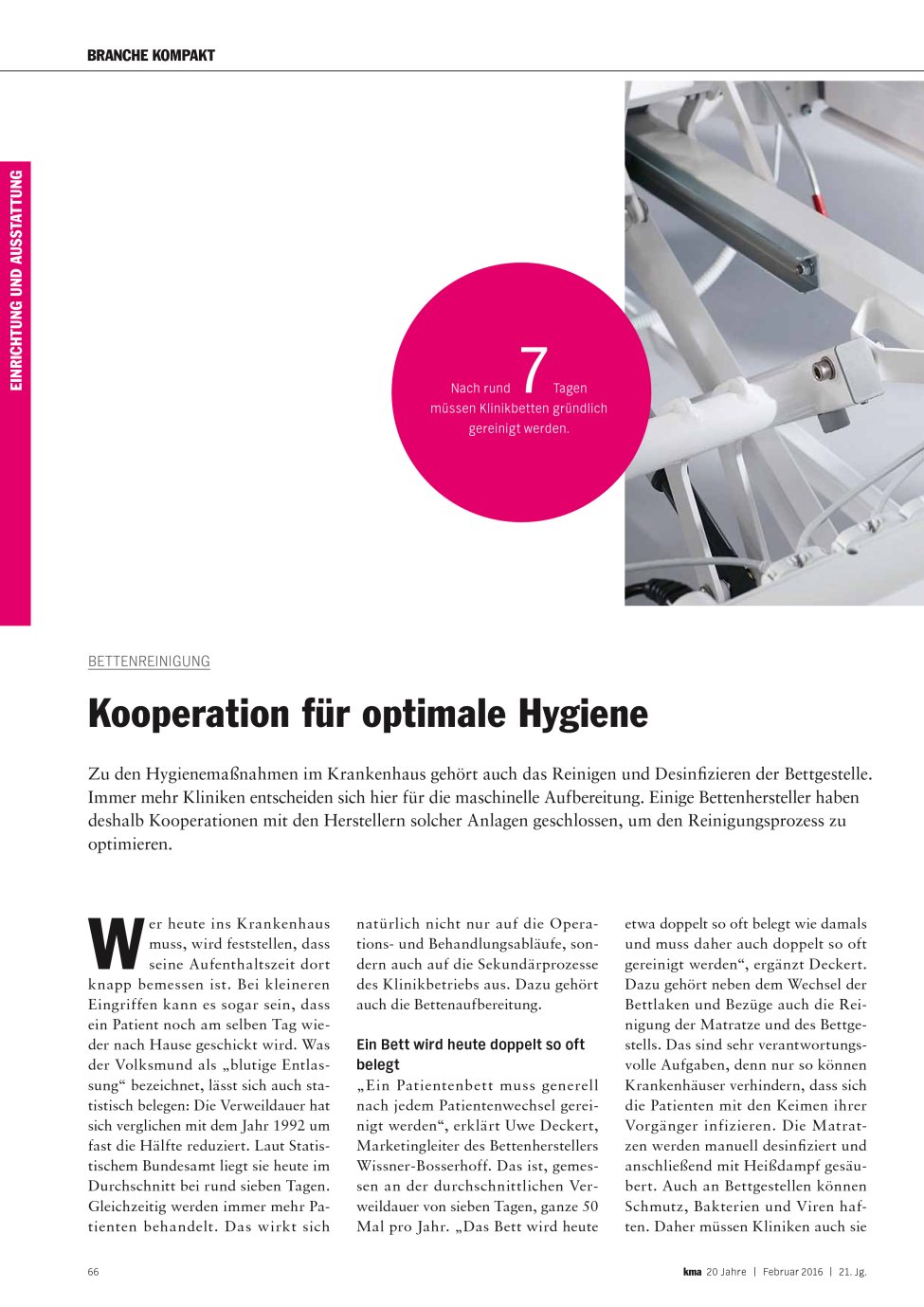 Vorschauseite 1: Kooperation für optimale Hygiene