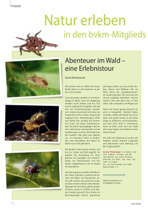 Vorschauseite 1: Natur erleben in den bvkm-Mitgliedsorganisationen