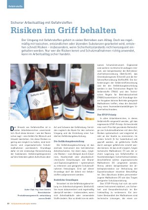Vorschauseite 1: Sicherer Arbeitsalltag mit Gefahrstoffen Risiken im Griff behalten