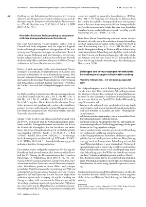Vorschauseite 5: Ambulante Behandlungsweisungen – kritische Erörterung der Wirksamkeit und rechtliche Einordnung im Hinblick auf eine menschrechtskonforme Reform der Versorgungsstrukturen