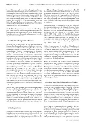 Vorschauseite 6: Ambulante Behandlungsweisungen – kritische Erörterung der Wirksamkeit und rechtliche Einordnung im Hinblick auf eine menschrechtskonforme Reform der Versorgungsstrukturen