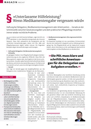 Vorschauseite 1: »Unterlassene Hilfeleistung? Wenn Medikamentengabe vergessen wird«