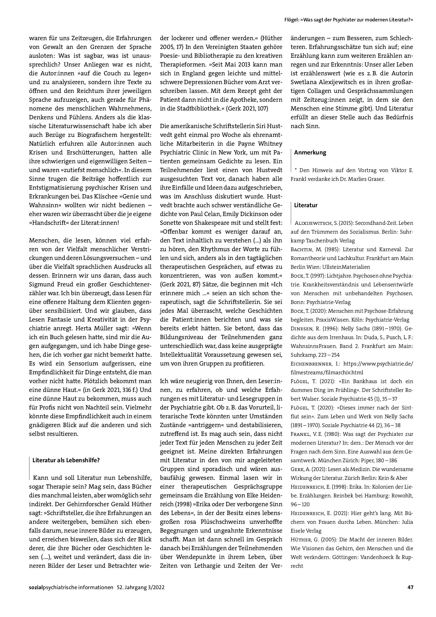 Vorschauseite 3: Was sagt der Psychiater zur modernen Literatur?