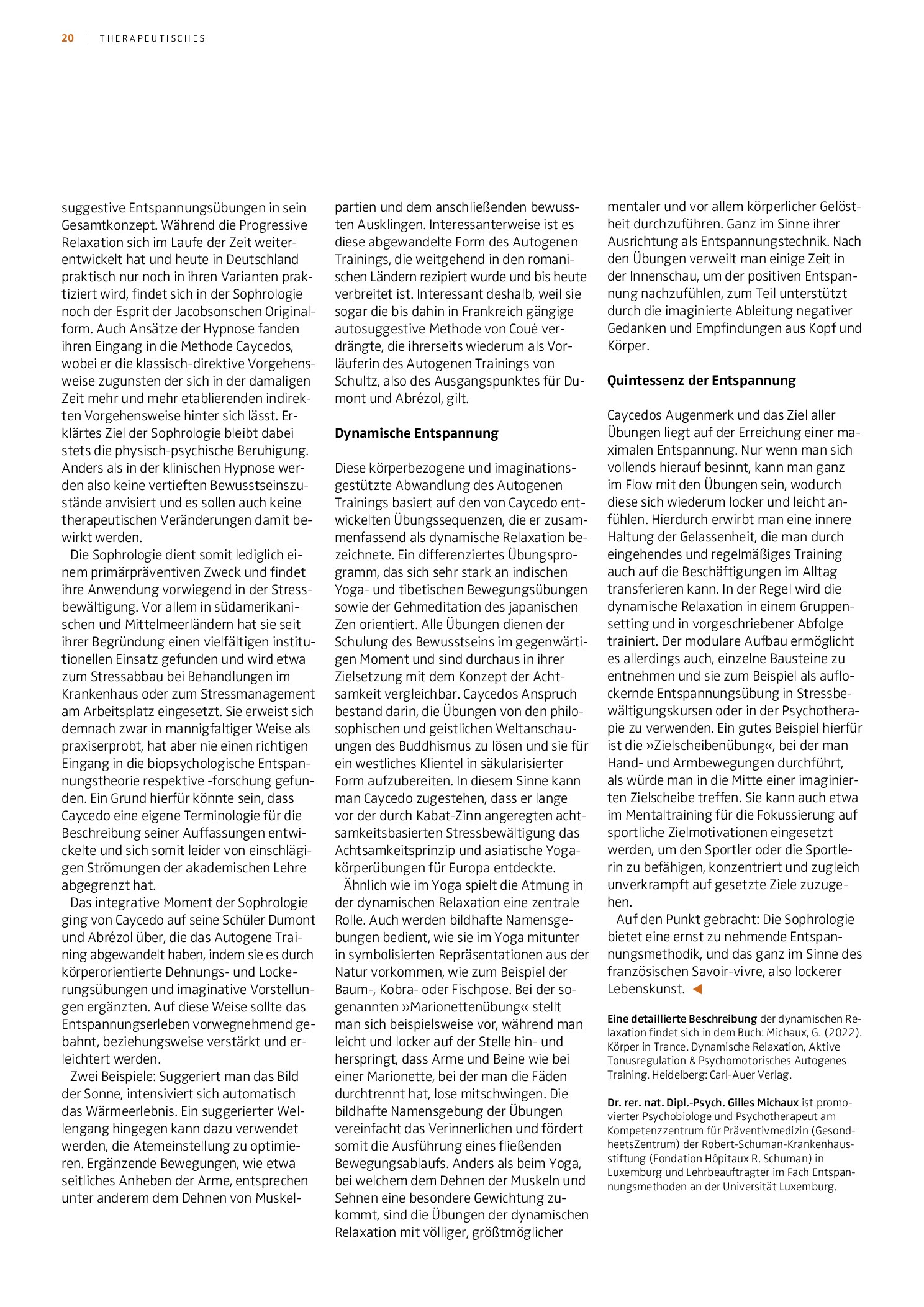 Vorschauseite 2: Sophrologie: Entspannungstherapie auf französische Art