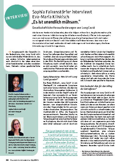 Vorschauseite 1: „Es ist unendlich mühsam. “ Gesellschaftliche Herausforderungen von Long Covid