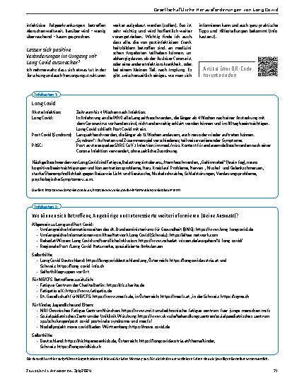 Vorschauseite 4: „Es ist unendlich mühsam. “ Gesellschaftliche Herausforderungen von Long Covid