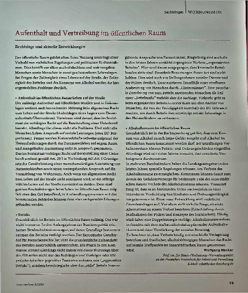 Vorschauseite 1: Aufenthalt und Vertreibung im öffentlichen Raum