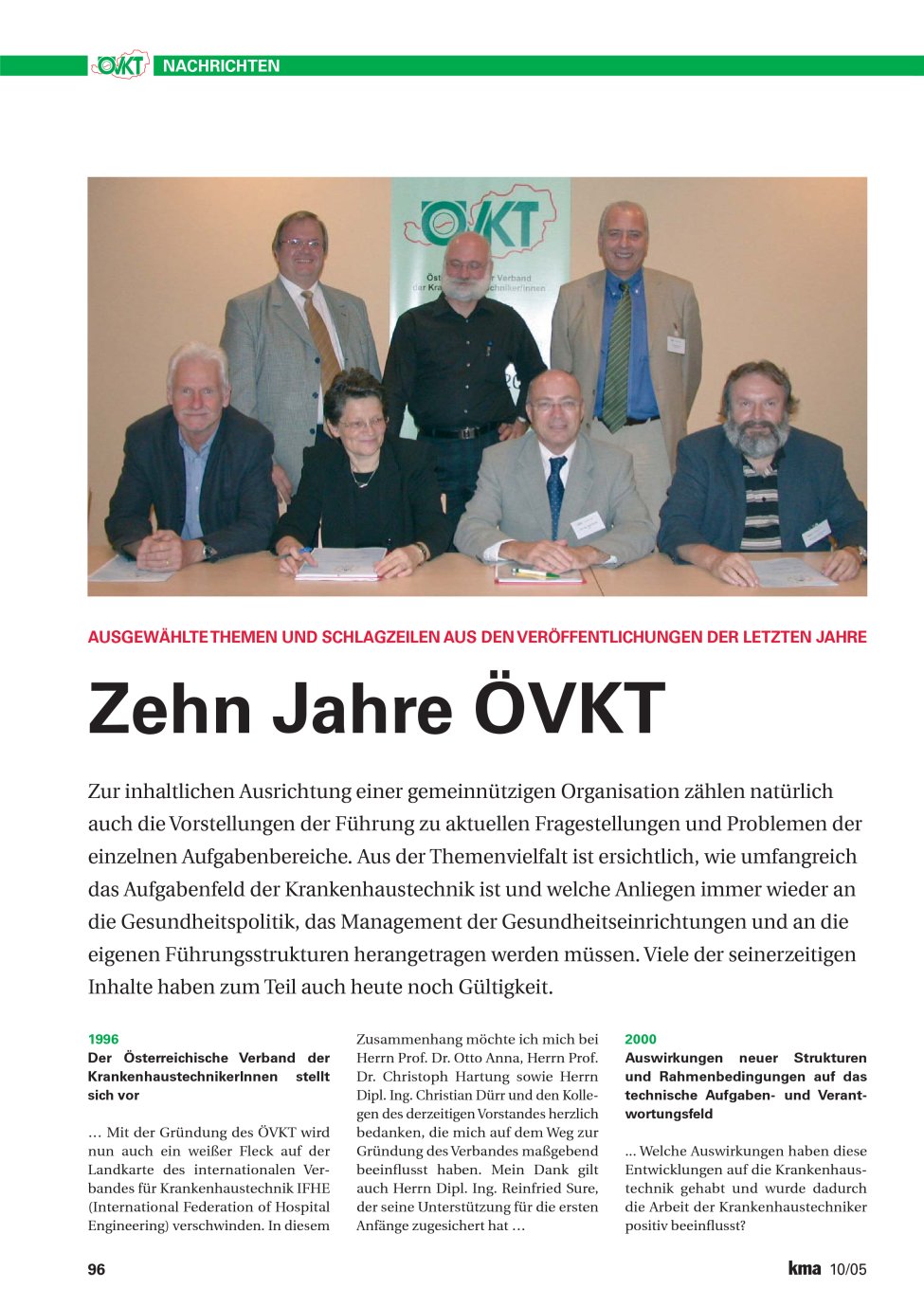 Vorschauseite 1: Zehn Jahre ÖVKT