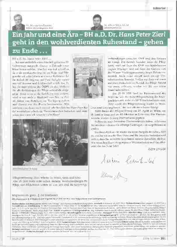 Vorschauseite 1: Ein Jahr und eine Ära - BH a. D. Dr. Hans Peter Zierl geht in den wohlverdienten Ruhestand - gehen zu Ende