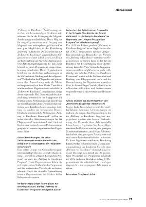 Vorschauseite 4: Bei, Pathway to Excellence; steht der Mitarbeiter im Fokus