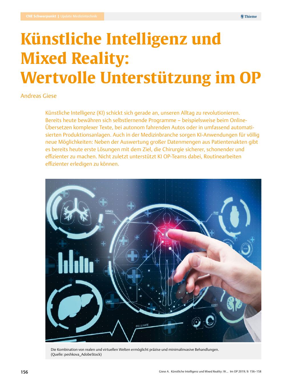 Vorschauseite 1: Künstliche Intelligenz und Mixed Reality: Wertvolle Unterstützung im OP