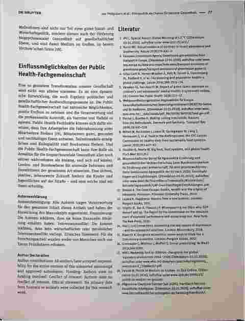 Vorschauseite 3: Klimapolitik als Chance für bessere Gesundheit