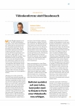 Vorschauseite 1: Videokonferenz statt Hausbesuch