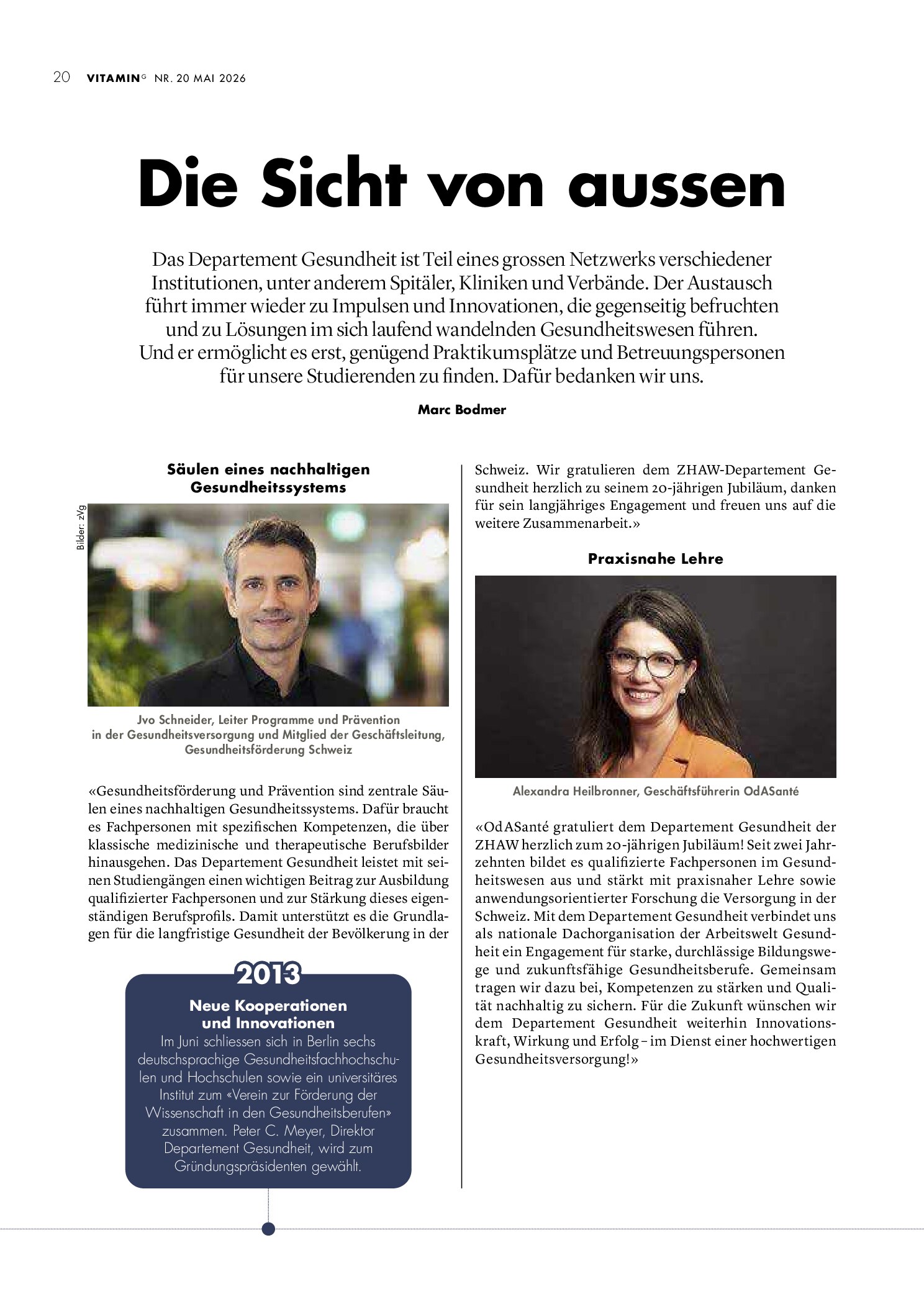 Vorschauseite 1: Die Sicht von aussen