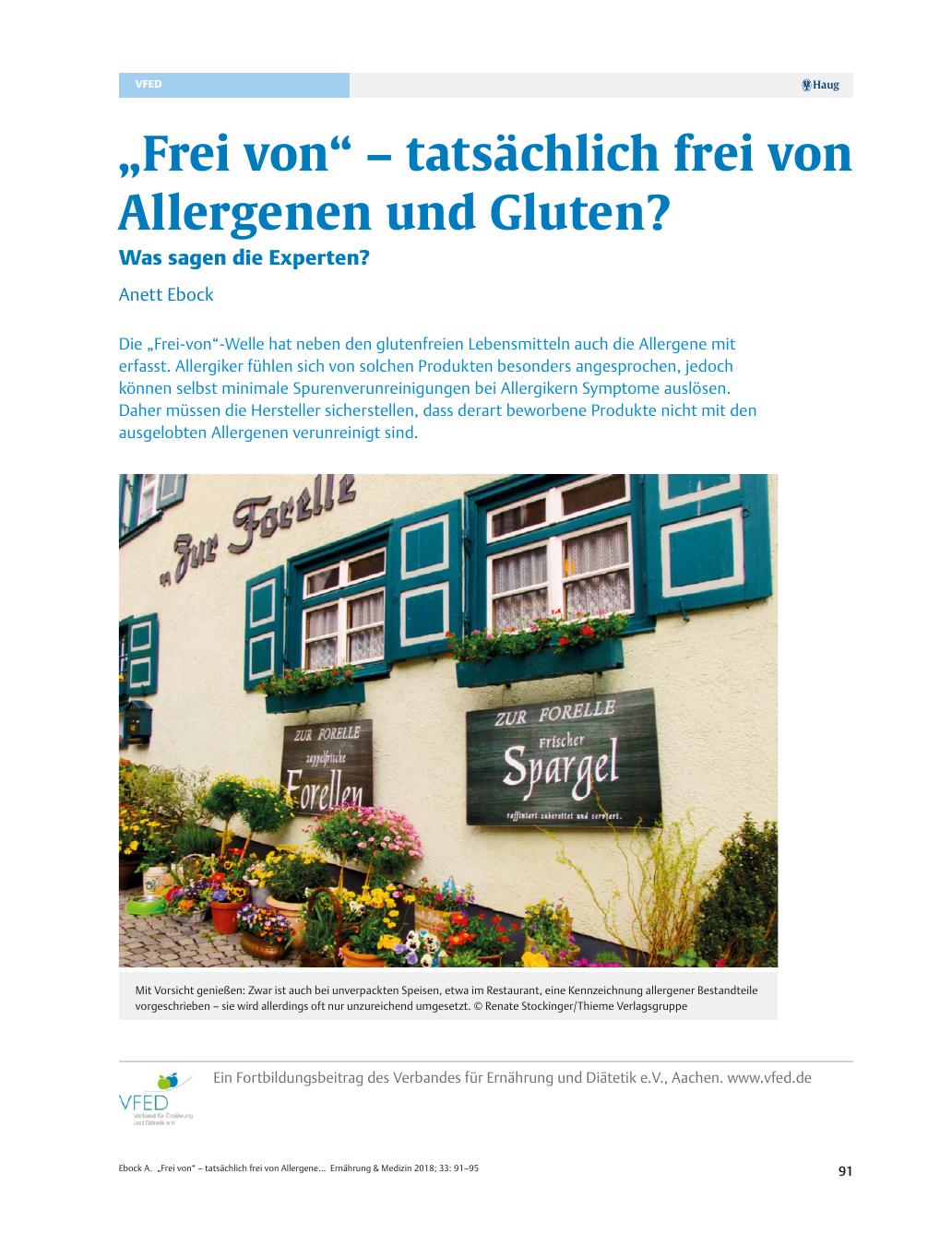 Vorschauseite 1: „Frei von“ – tatsächlich frei von Allergenen und Gluten?