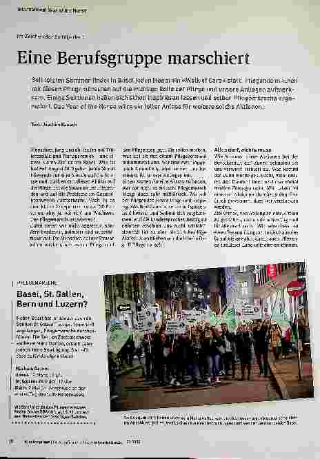 Vorschauseite 1: Im Zeichen der Sichtbarkeit. Eine Berufsgruppe marschiert.