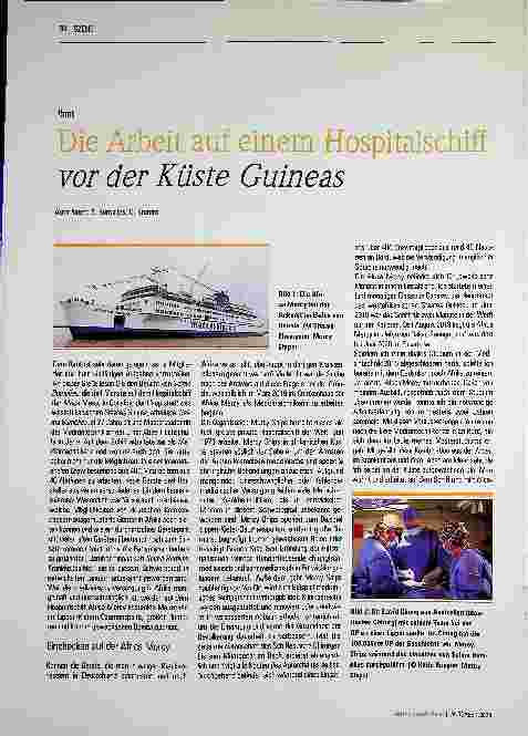 Vorschauseite 1: Die Arbeit auf einem Hospitalschiff vor der Küste Guineas