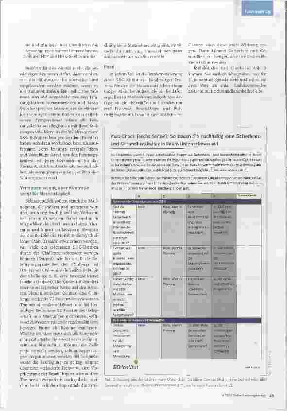 Vorschauseite 4: Organisationsentwicklung Sicherheit und Gesundheit als betrieblicher Leitgedanke - aber wie?