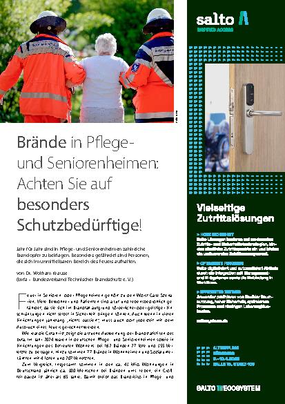 Vorschauseite 1: Brände in Pflegeund Seniorenheimen: Achten Sie auf besonders Schutzbedürftige!