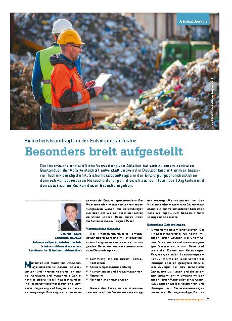 Vorschauseite 1: Sicherheitsbeauftragte in der Entsorgungsindustrie Besonders breit aufgestellt