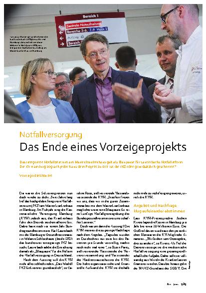 Vorschauseite 1: Notfallversorgung: Das Ende eines Vorzeigeprojekts