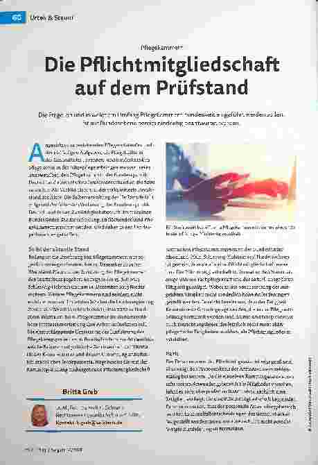 Vorschauseite 1: Die Pflichtmitgliedschaft auf dem Prüfstand