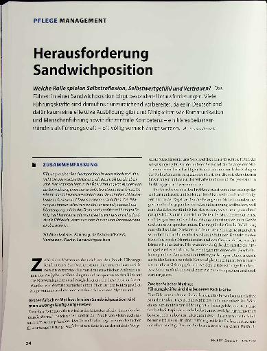 Vorschauseite 1: Herausforderung Sandwichposition
