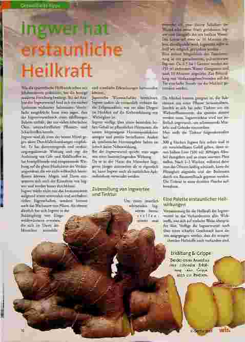 Vorschauseite 1: Ingwer hat erstaunliche Heilkraft.
