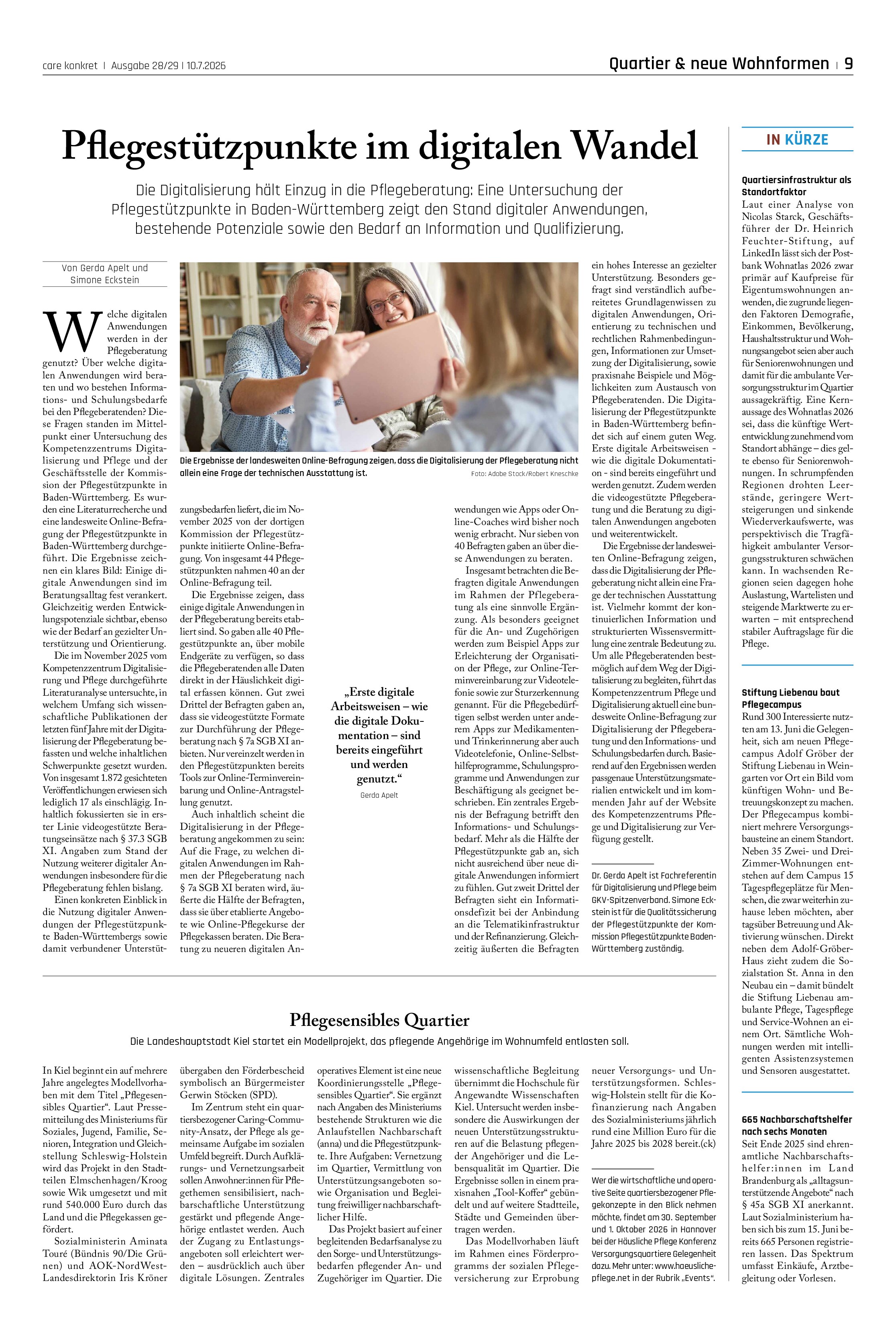 Vorschauseite 1: Pflegestützpunkte im digitalen Wandel