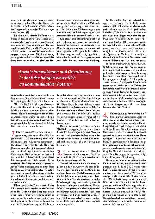 Vorschauseite 2: RISIKOMANAGEMENT Zukunft der sozialen Infrastruktur