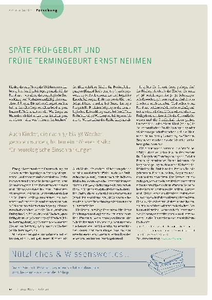 Vorschauseite 1: Späte Frühgeburt und frühe Termingeburt ernst nehmen