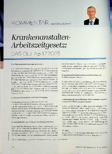 Vorschauseite 1: Krankenanstalten-Arbeitszeitgesetz: Das gilt ab 1. 7. 2025