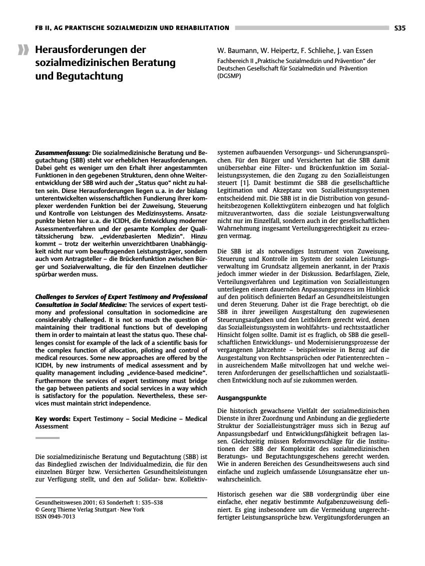 Vorschauseite 1: Herausforderungen der sozialmedizinischen Beratung und Begutachtung
