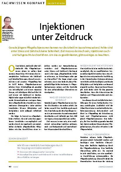 Vorschauseite 1: Injektionen unter Zeitdruck