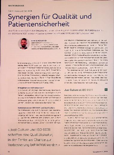 Vorschauseite 1: Synergien für Qualität und Patientensicherheit