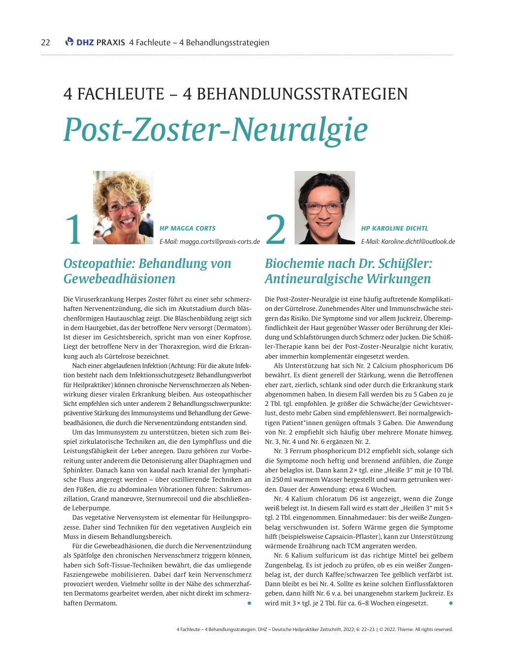 Vorschauseite 1: Post-Zoster-Neuralgie