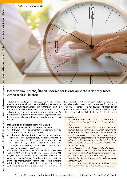 Vorschauseite 1: Besteht eine Pflicht, Überstunden oder Dienst außerhalb der regulären Arbeitszeit zu leisten?