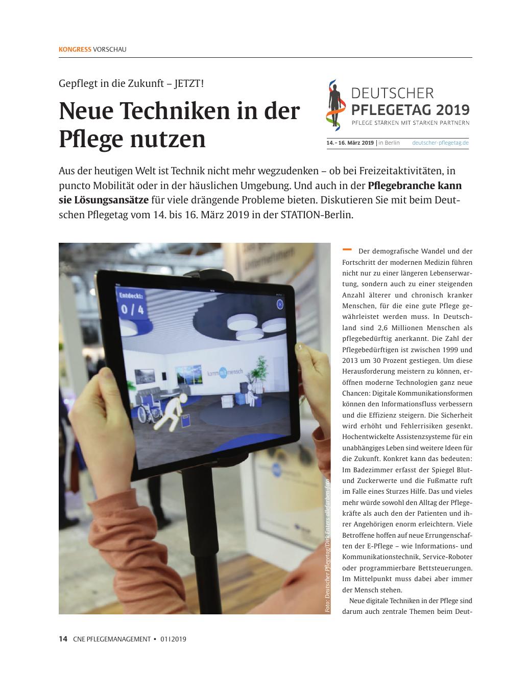 Vorschauseite 1: Neue Techniken in der Pflege nutzen