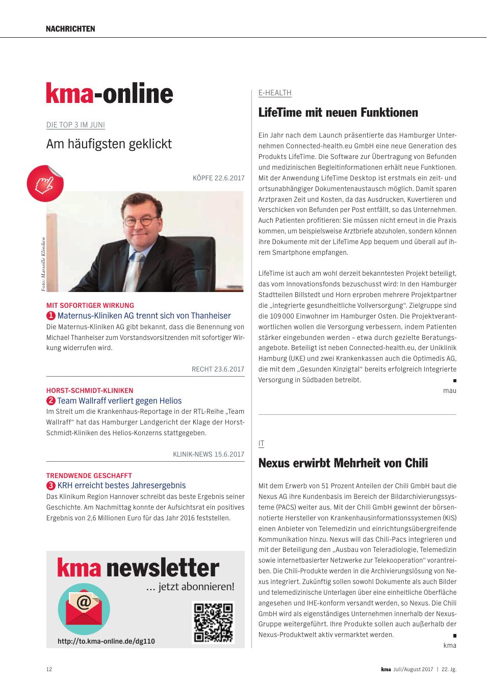 Vorschauseite 1: E-Health: LifeTime mit neuen Funktionen